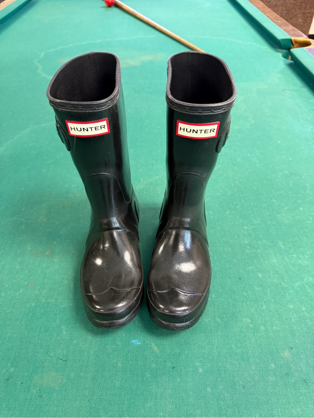 Hunter High Gloss Women’s Rain Boots with Red Logo